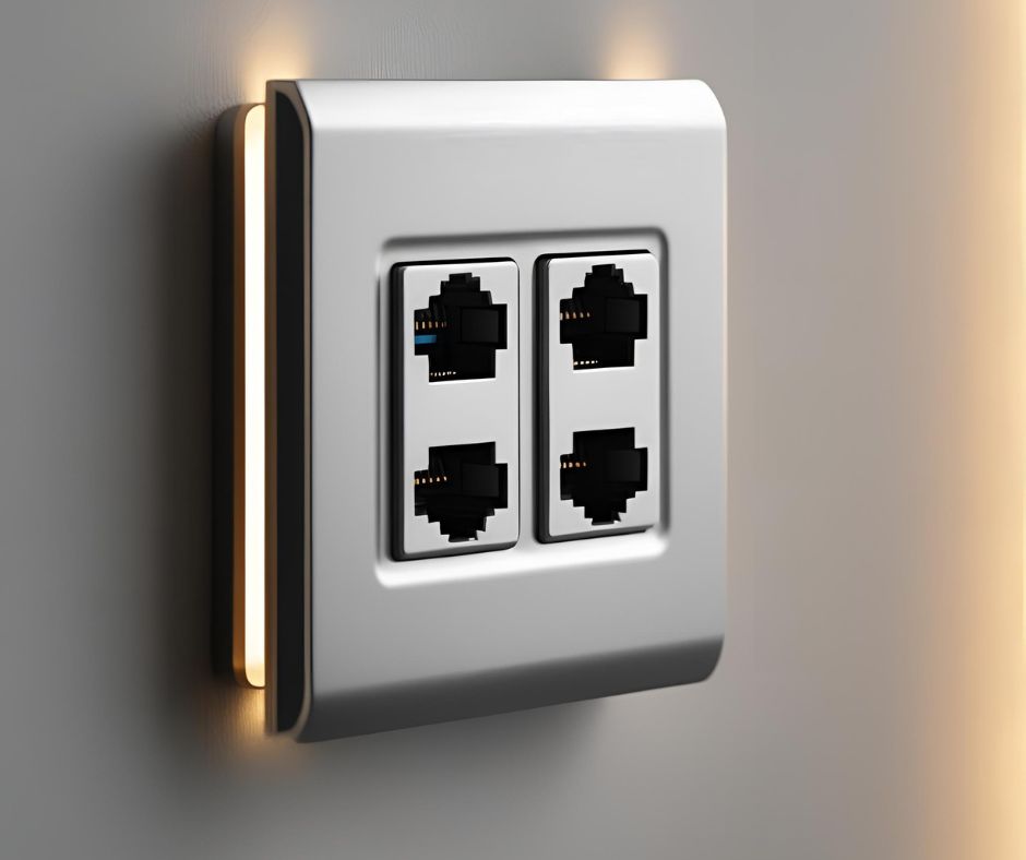 Gniazdo internetowe. Instalacja wykonana przez elektryka