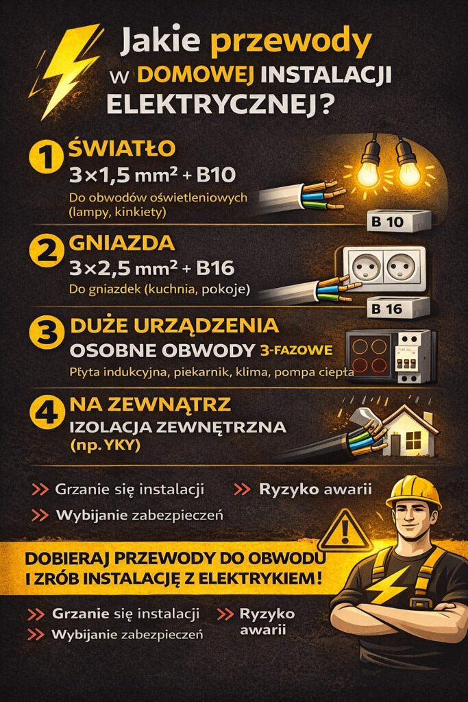 Instalacja elektryczna w domu – jakie przewody i zabezpieczenia stosować- elektryk